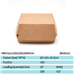 Custom Clamshell Food Packaging Disposable Kraft Paper Foodgrade Packing Burger Box Burger Food Box Packaging Hamburger Boxes