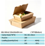 Customized Size Disposable Kraft Paper Lunch Box with Packaging Solution For Take Out Food